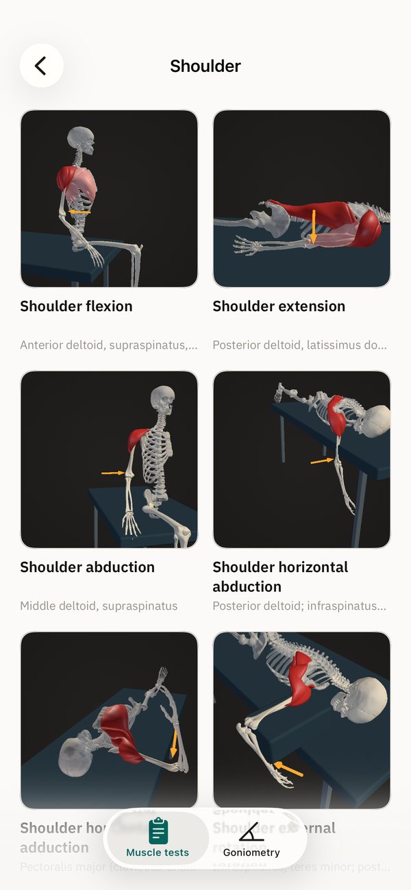 Every shoulder test, each playing in 3D